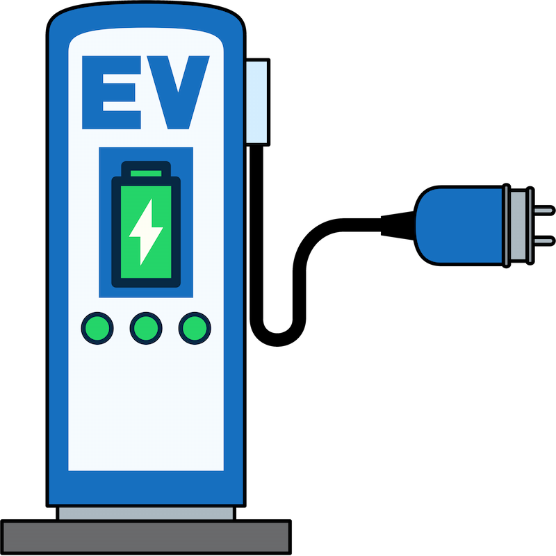 Electric charger 2d illustration