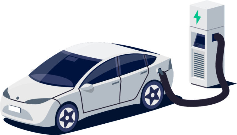 Electric vehicle charging illustration